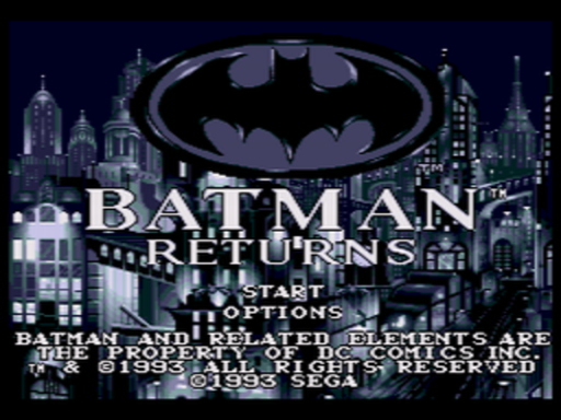 Batman Returns title screen for Sega CD